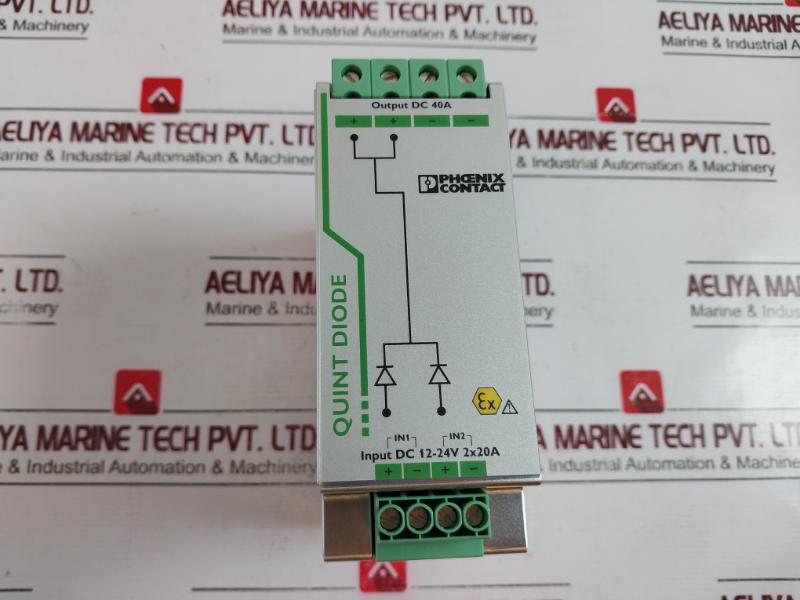 Phoenix Contact Quint-diode/12-24dc/2x20/1x40 Din Rail Diode Module Dc12-24v 2x20a