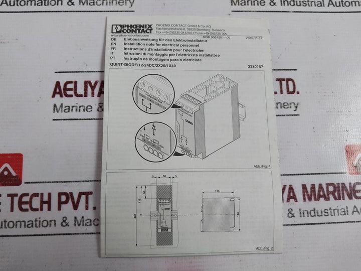 Phoenix Contact Quint-diode/12-24Dc/2X20/1X40 Din Rail Redundancy Diode Module