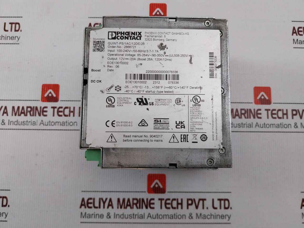 Phoenix Contact Quint-ps/1Ac/12Dc/20 Power Supply Module 85-264V-/ 90-350V