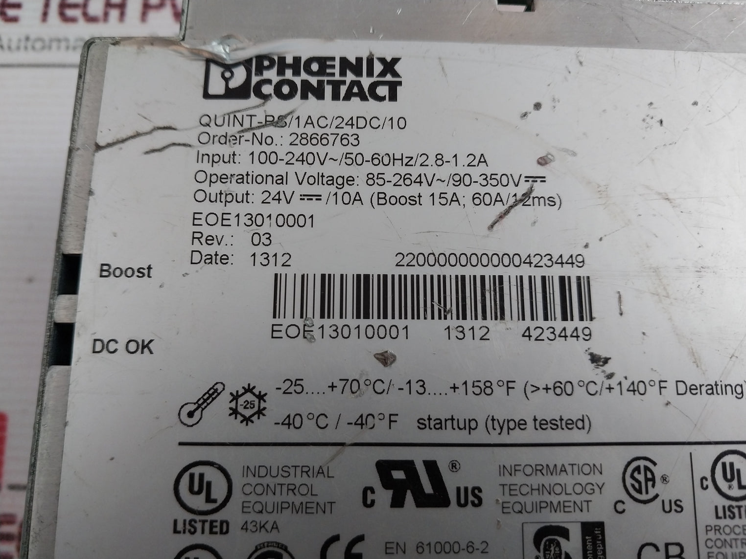 Phoenix Contact Quint-ps/1Ac/24Dc/10 Power Supply Unit