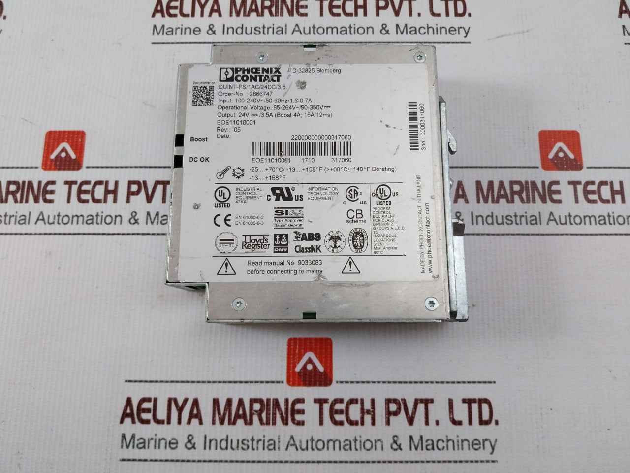 Phoenix Contact Quint-ps/1Ac/24Dc/3.5 Power Supply Unit 24Vdc 3.5A