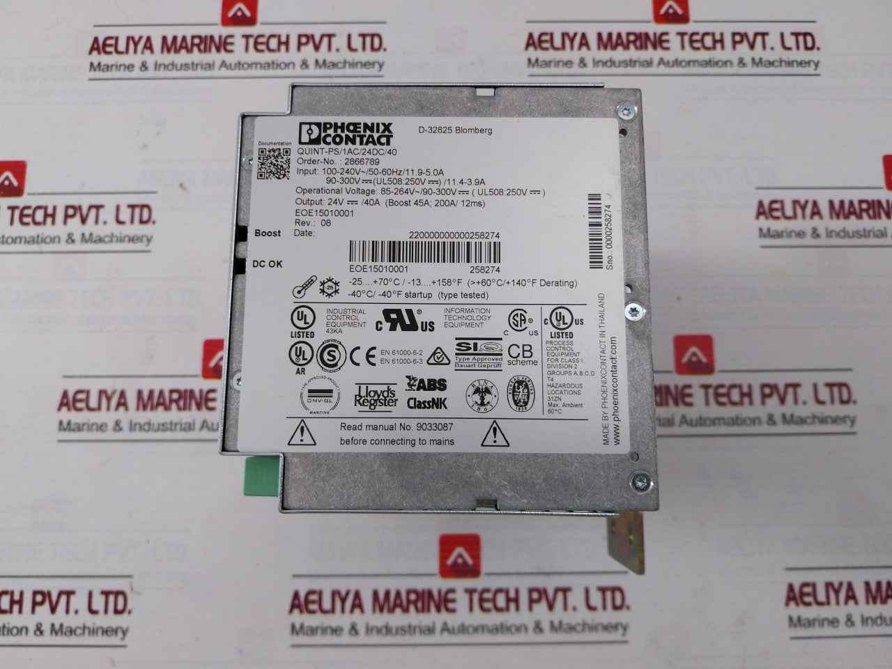 Phoenix Contact Quint-ps/1Ac/24Dc/40 Primary Switched Power Supply Unit