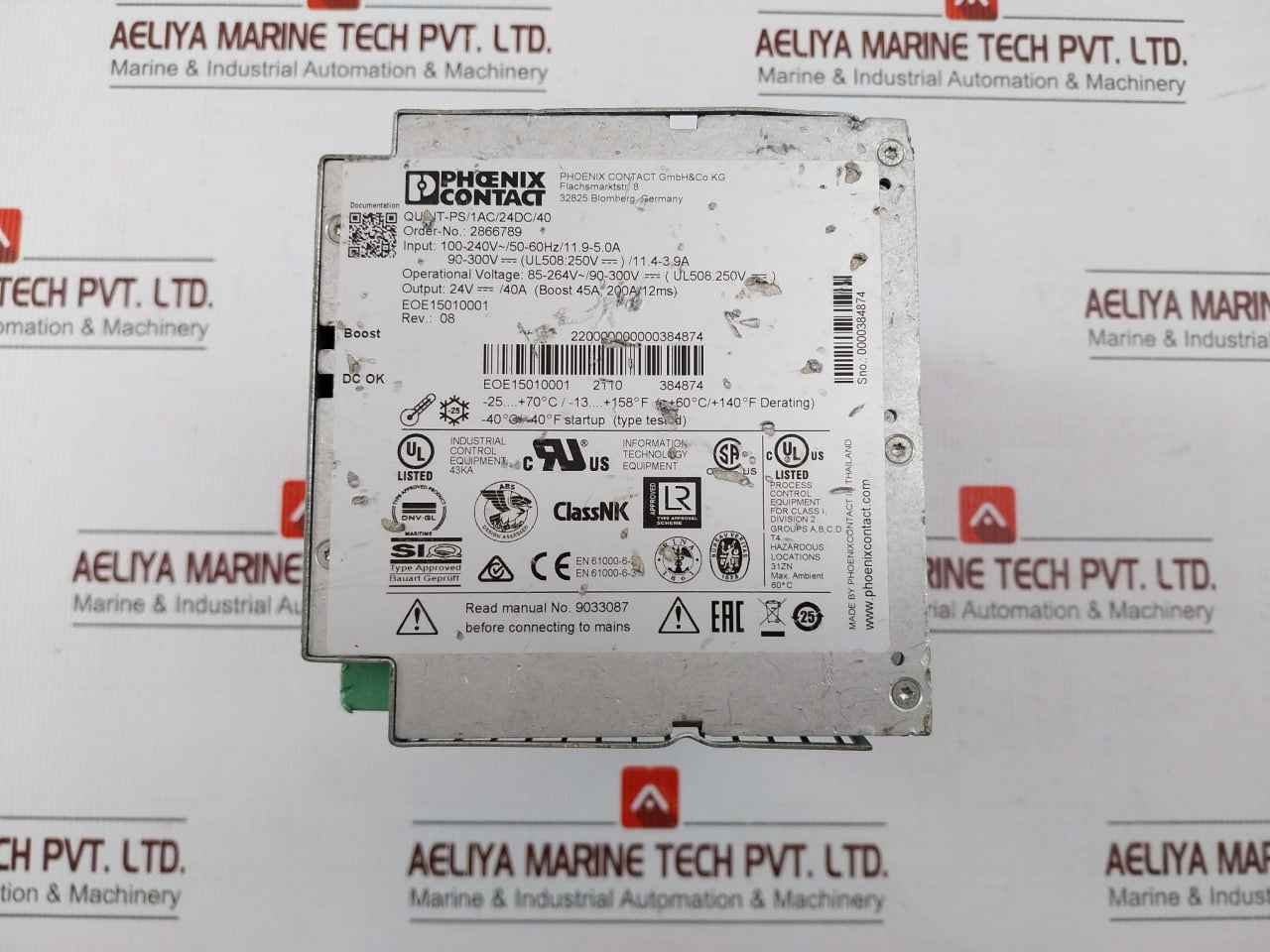 Phoenix Contact Quint-ps/1Ac/24Dc/40 Switch Mode Din Rail Power Supply