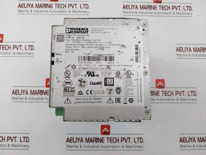 Phoenix Contact Quint-ps/1Ac/24Dc/40 Switch Mode Din Rail Power Supply