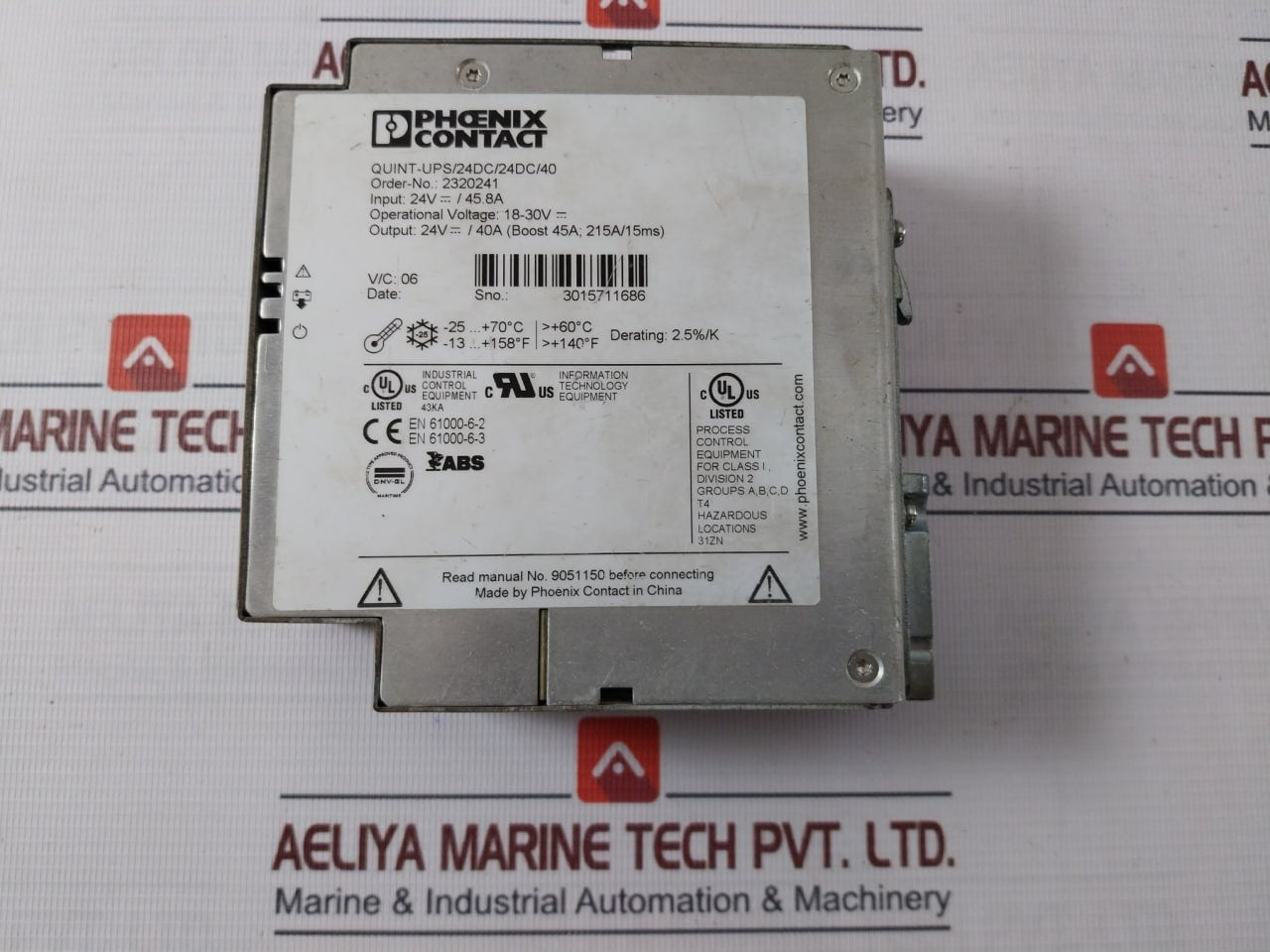 Phoenix Contact Quint-ups/24Dc/24Dc/40 Ups Power Supply 24V 40A