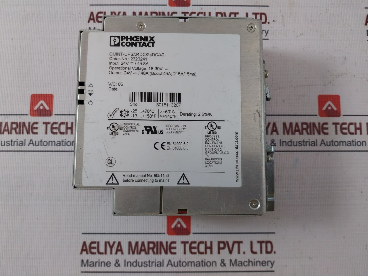 Phoenix Contact Quint-ups/24Dc/24Dc/40 Ups Power Supply 24V 40A