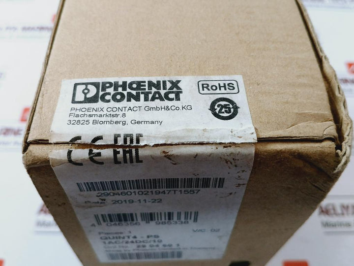 Phoenix Contact Quint4-ps/1ac/24dc/10 Power Supply Ac 100-240v 50-60hz, Rev. 02