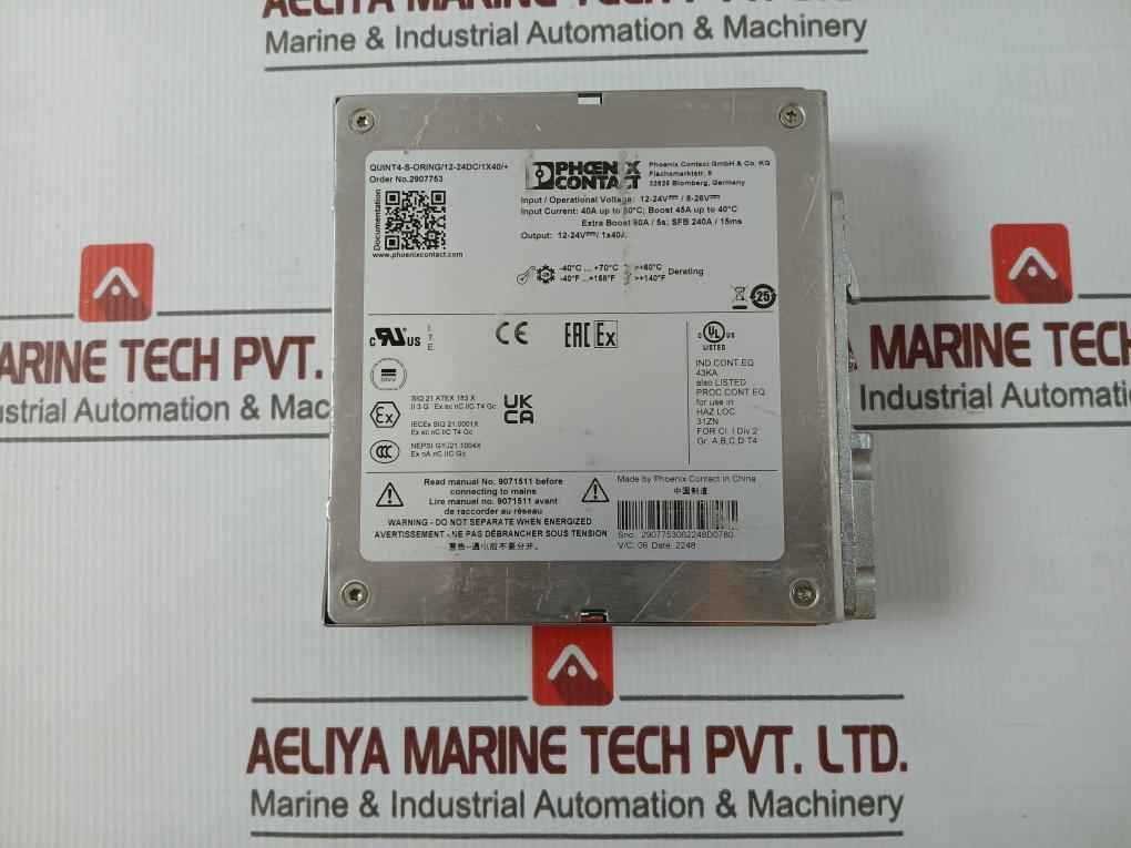 Phoenix Contact Quint4-s-oring/12-24Dc/1X40/+ Redundancy Module 12-24V/8-26V