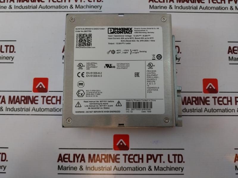 Phoenix Contact Quint4-s-oring/12-24Dc/1X40/+ Redundancy Module 12-24V---/8-26V-