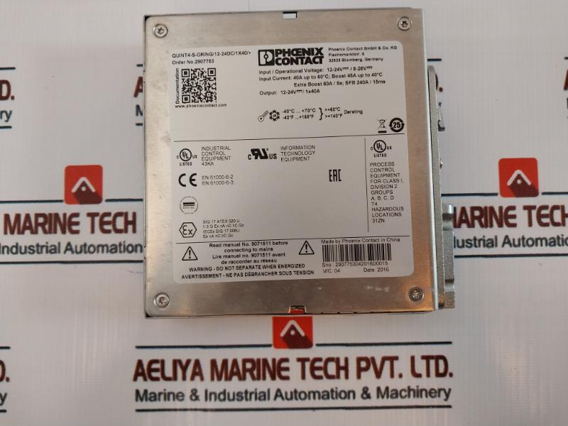 Phoenix Contact Quint4-s-oring/12-24Dc/1X40/+ Redundancy Module 2907753 12-24V