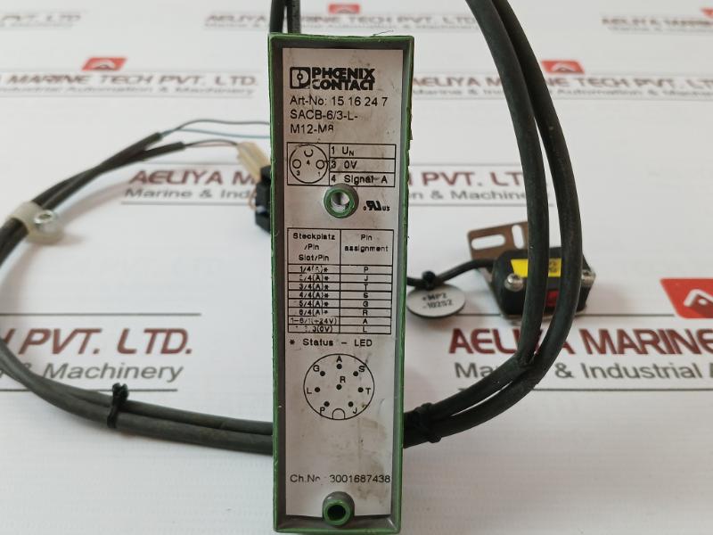 Phoenix Contact Sacb-6/3-l-m12-m8 Distributor Box 400V Ac12 10A 12-24Vdc