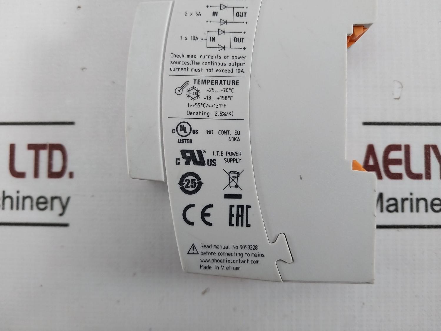 Phoenix Contact Step-diode/5-24Dc/2X5/1X10 Redundancy Module 2868606