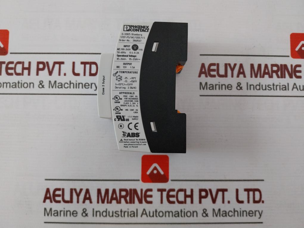Phoenix Contact Step-ps/1Ac/12Dc/1.5 Power Supply 2868567 100-240V 115V 50-60Hz
