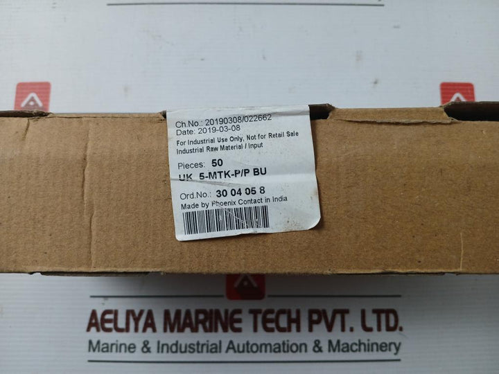 Phoenix Contact Disconnect Terminal Block Uk 5-mtk-p/P Bu (1 Box = 50 Pcs)