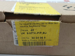 Terminal Block Uk 5-mtk-p/P Bu Phoenix Contact 600V 15A (1 Box = 40 Pcs)