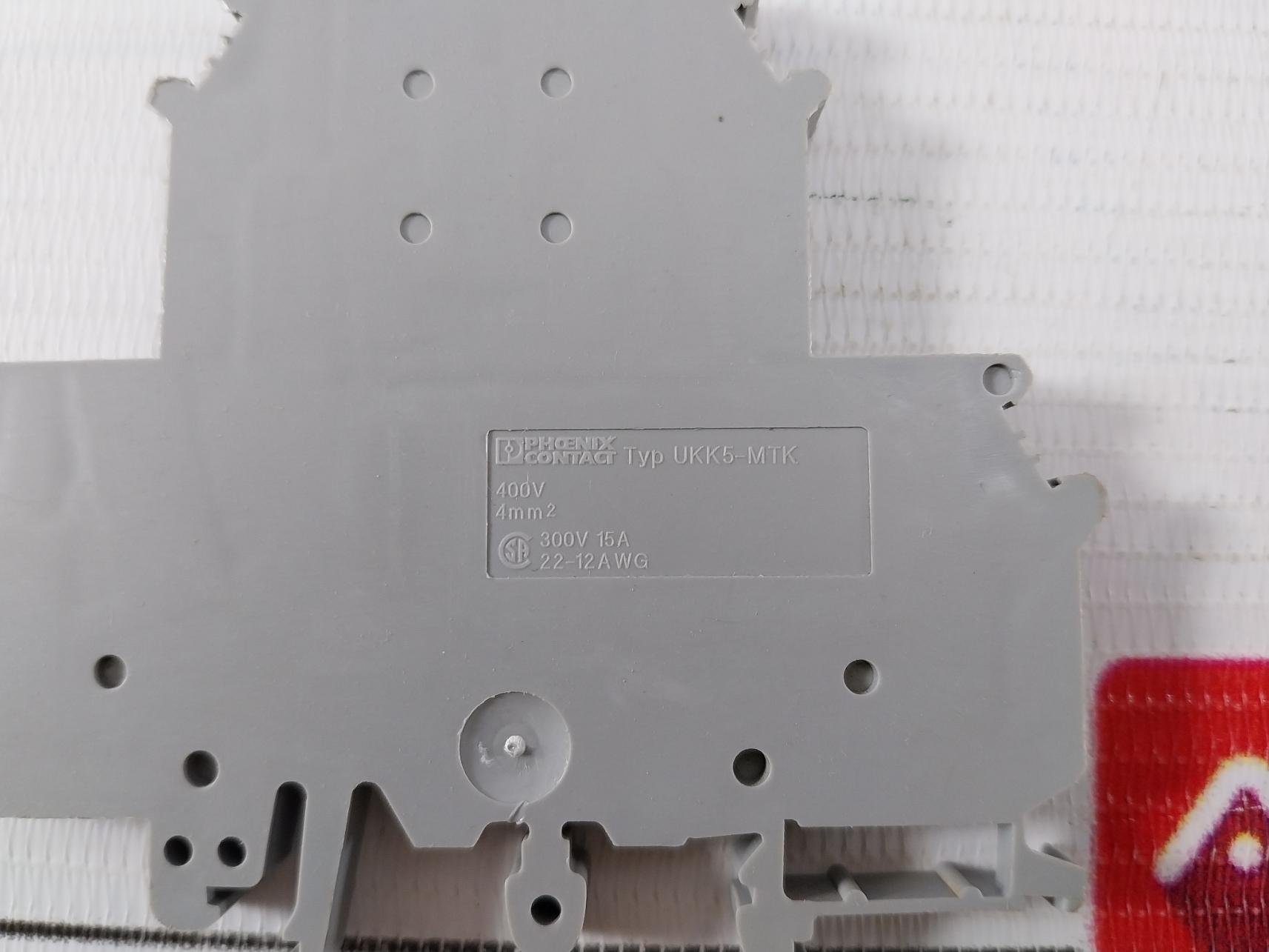 Phoenix Contact Ukk5-mtk Terminal Block 400V 4Mm2 300V 15A 22-12Awg