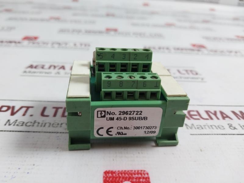 Phoenix Contact Um 45-d 9sub/b Interface Connector Module 3001730273