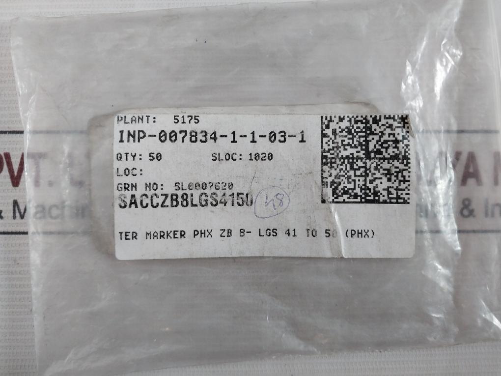 Phoenix Contact Zb 8,Lgs:Fortl.Zahlen 41-50 Marker For Terminal Block Packet