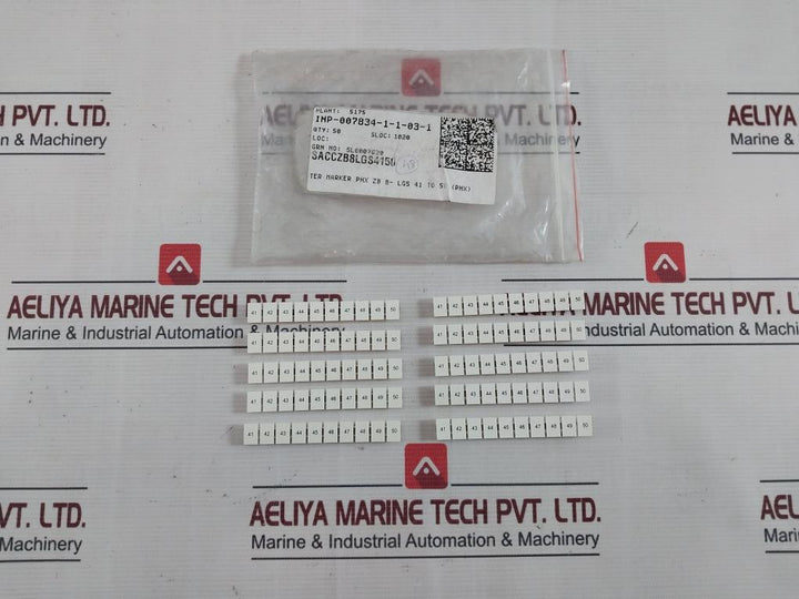 Phoenix Contact Zb 8,Lgs:Fortl.Zahlen 41-50 Marker For Terminal Block Packet