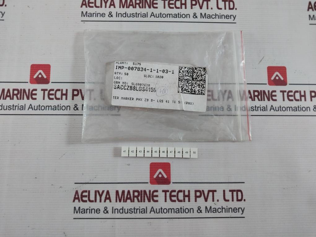 Phoenix Contact Zb 8,Lgs:Fortl.Zahlen 41-50 Marker For Terminal Block Packet