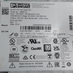 Phoenix Contact 2866776 Power Supply Ac 100-240V 50-60Hz 6.0-2.6A 50151665-001