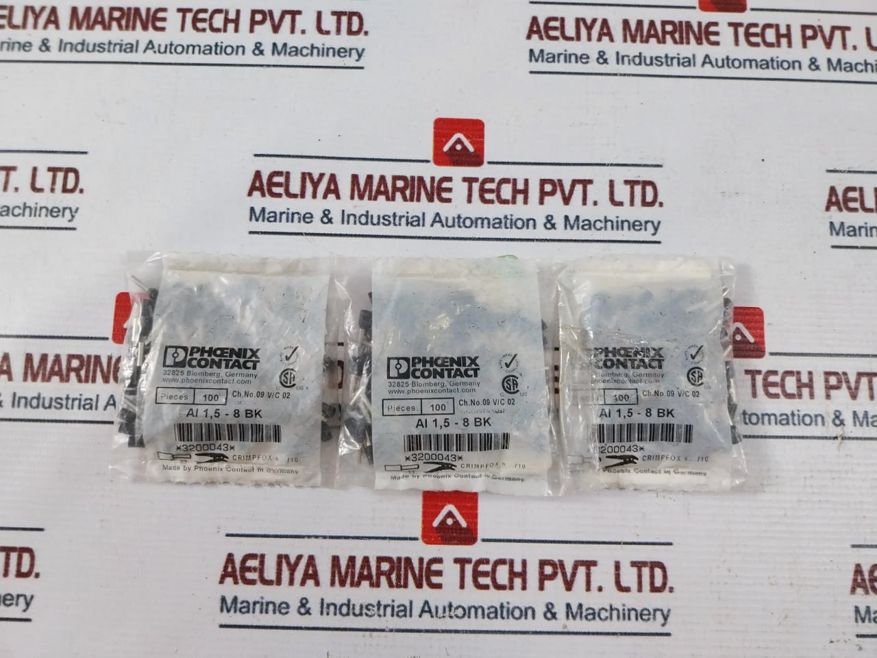 Phoenix Contact Ai 1,5-8 Bk Ferrule Bootlace Female 09 V/C 02 (1Bag = 100Pcs)