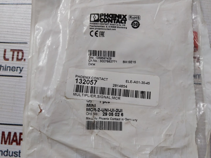 Phoenix Contact Mini Mcr-2-uni-ui-2Ui Configurable Signal Duplicator 3007662771