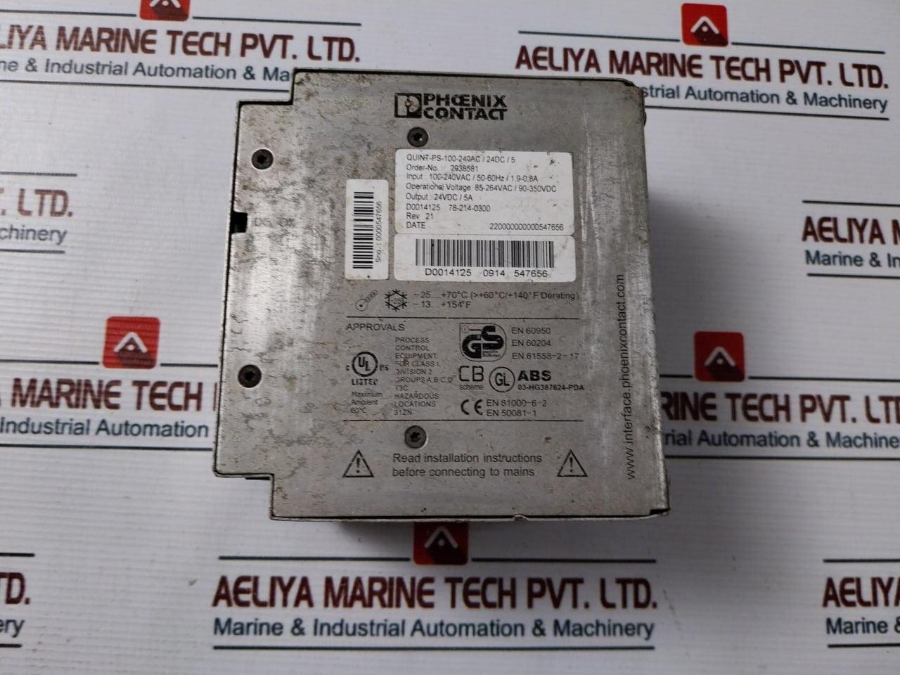 Phoenix Contact Quint-ps-100-240Ac/24Dc/5 Quint Power Supply 90-350Vdc