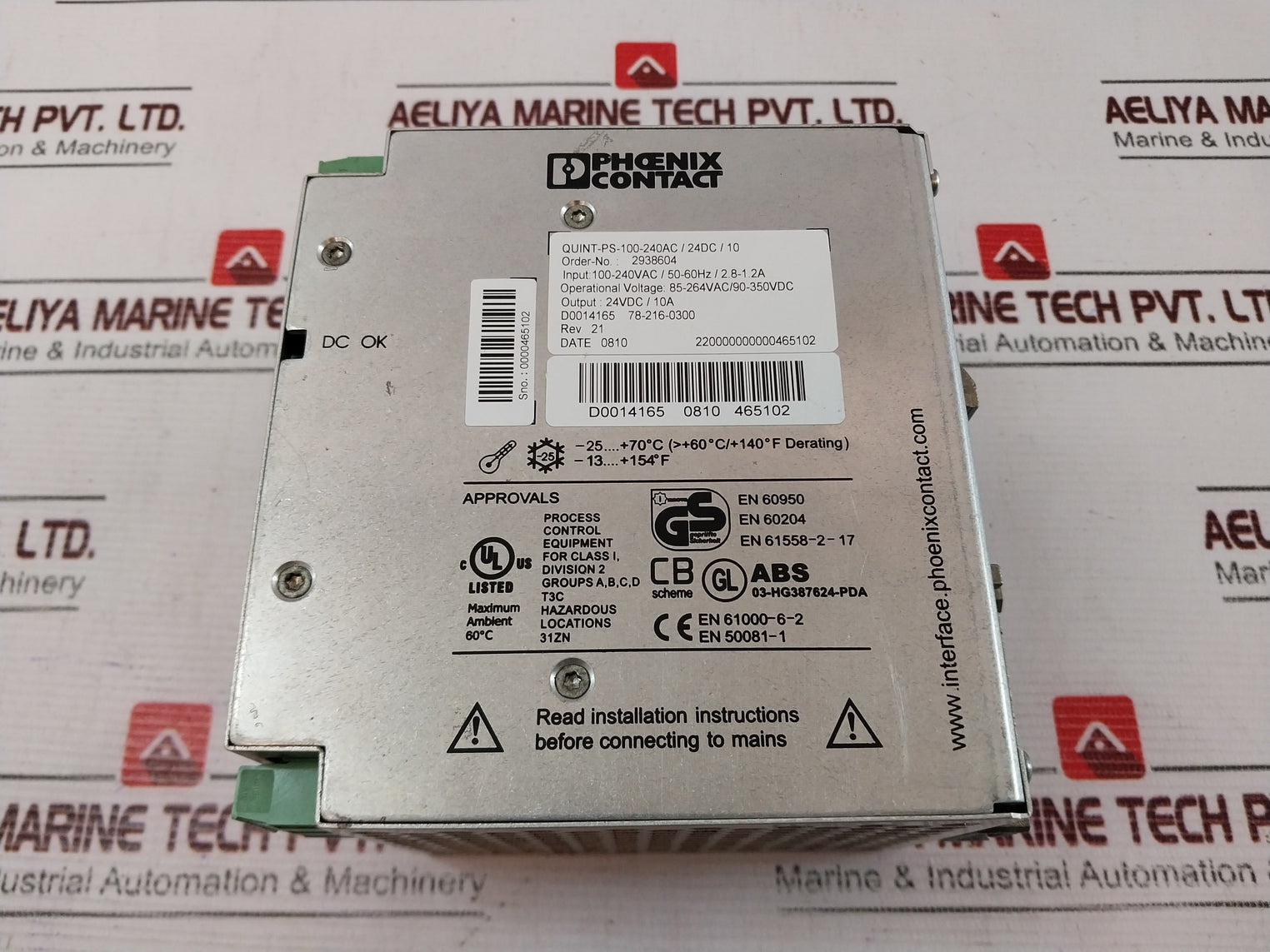 Phoenix Contact Quint-ps-100- 240Ac/24Dc/10 Power Supply Unit