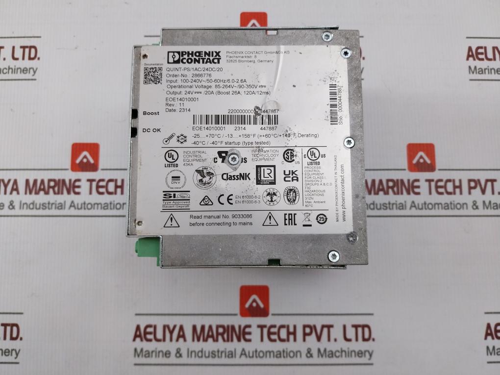 Phoenix Contact Quint-ps/1Ac/24Dc/20 Power Supply Rev-11