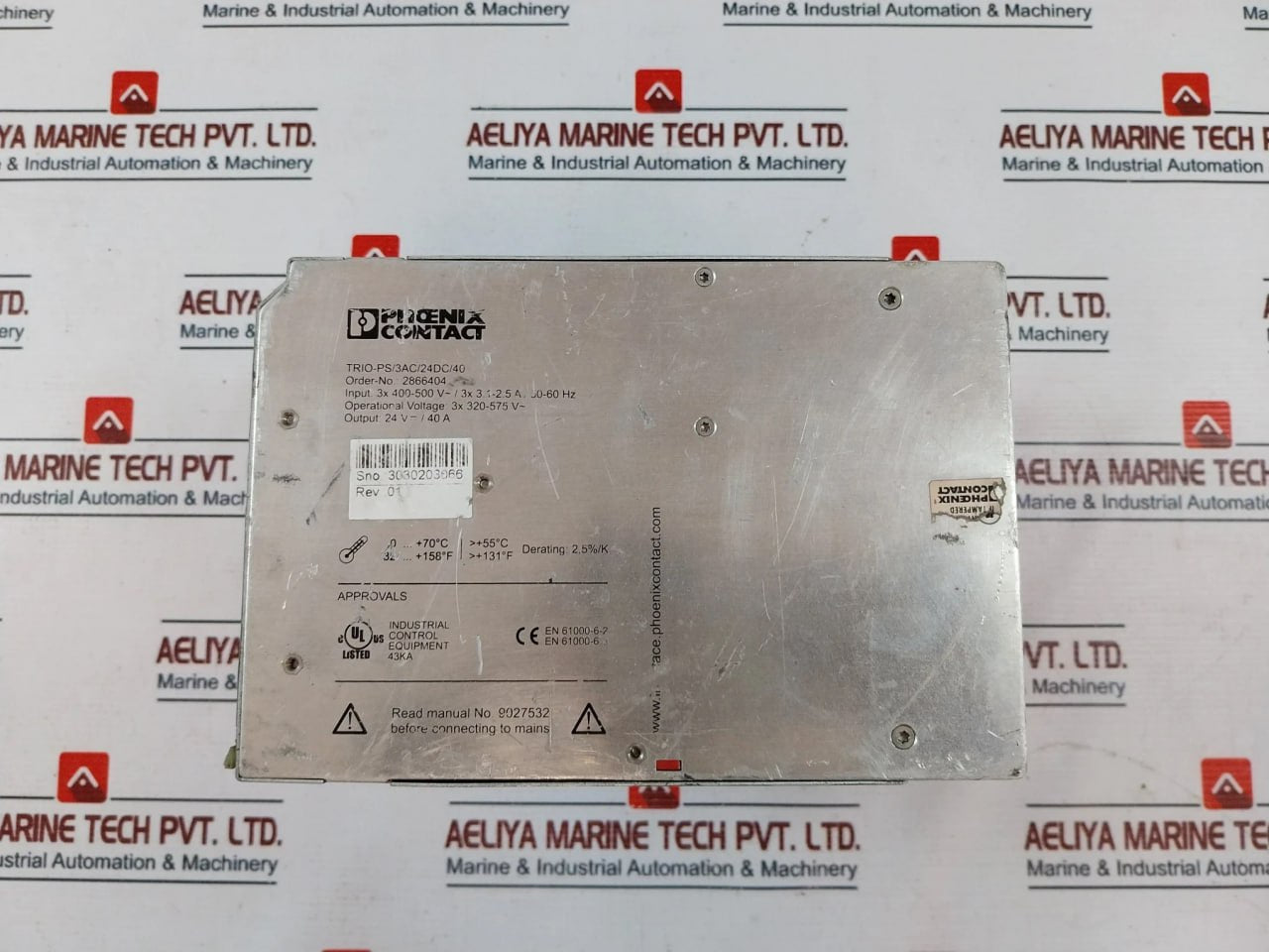 Phoenix Contact Trio-ps/3Ac/24Dc/40 Power Supply Unit 3X 400-500V~/3X 3.1-2.5A