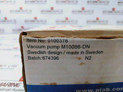 Piab M100B6-dn Vacuum Pump P(Opt) 0.4-0.6Mpa 58-87Psi W/ F+R 105-106-110-111 Set