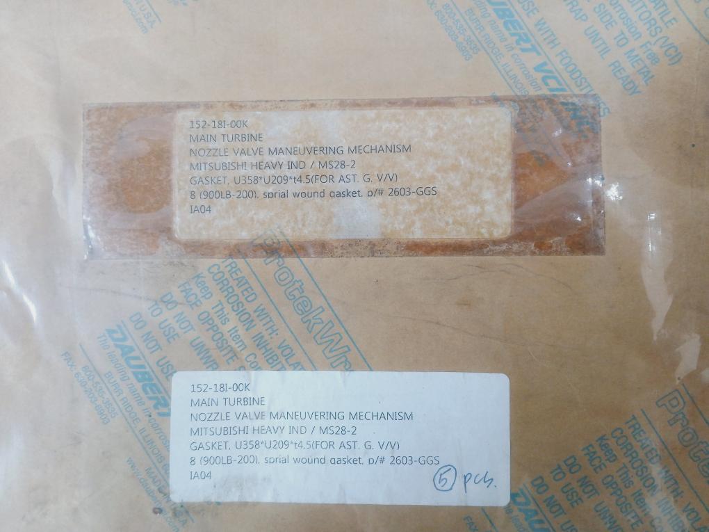 Pillar Ms28-2 Spiral Wound Gasket 2603-gge Ansi 900lb 304/f-g-gs Nozzle Valve