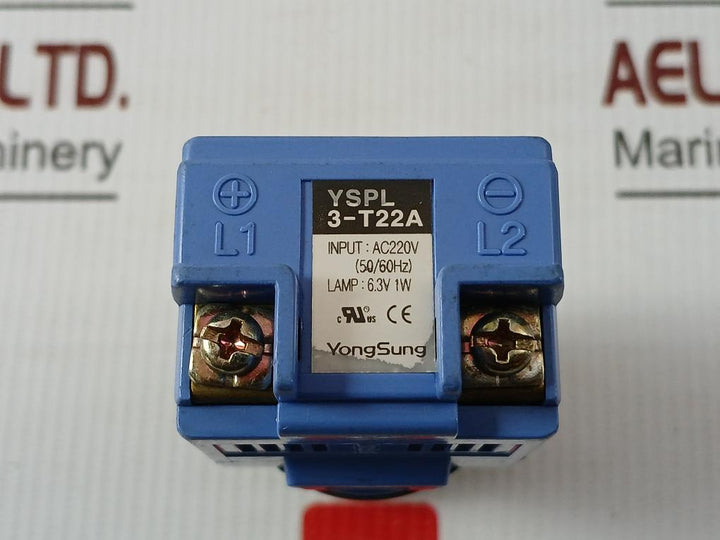 Pilot Light Yspl 3-t22A Yongsung Input: Ac220V (50/60Hz)
