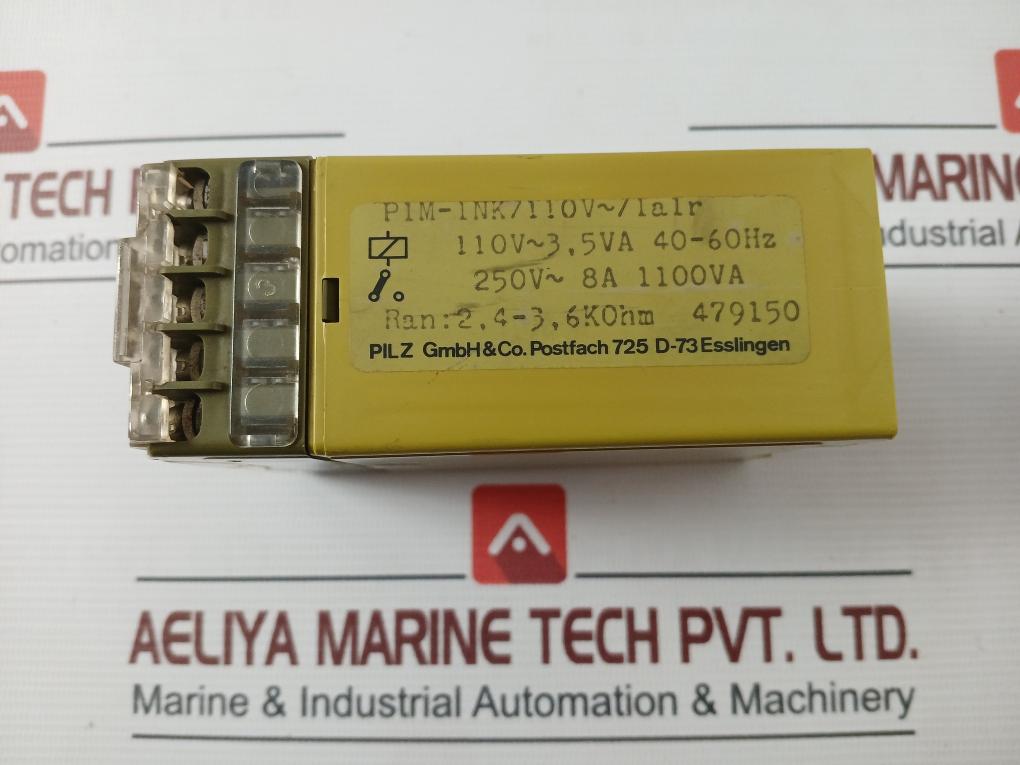 Pilz P1M-1Nk Thermistor Protection Relay 110V- 3 5Va 40-60Hz 8A 1100Va