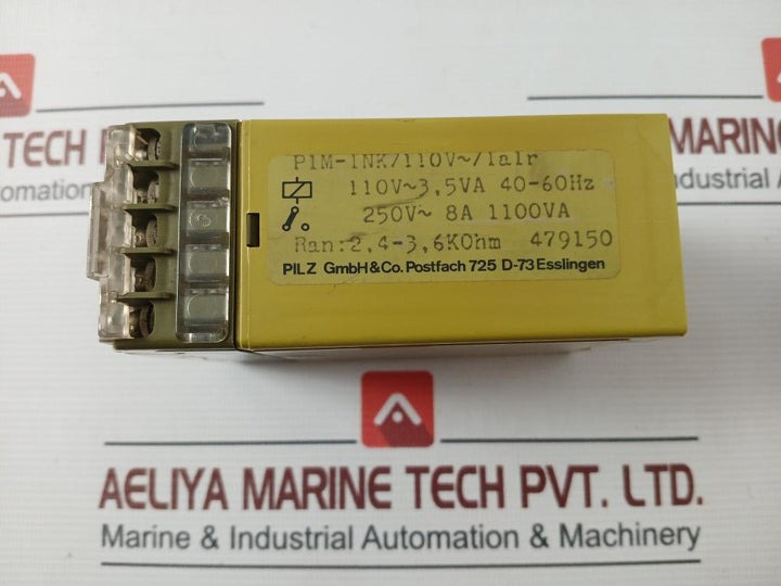 Pilz P1M-1Nk Thermistor Protection Relay 110V- 3 5Va 40-60Hz 8A 1100Va