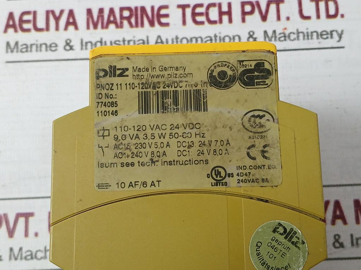Pilz Pnoz 11 110-120Vac 24Vdc 7N/O 1N/C Safety Relays 240V 8,0A