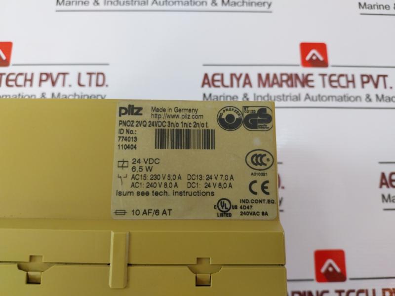 Pilz Pnoz 2vq 3n/o 1n/c 2n/o T Safety Relay 774013 24vdc 6,5w