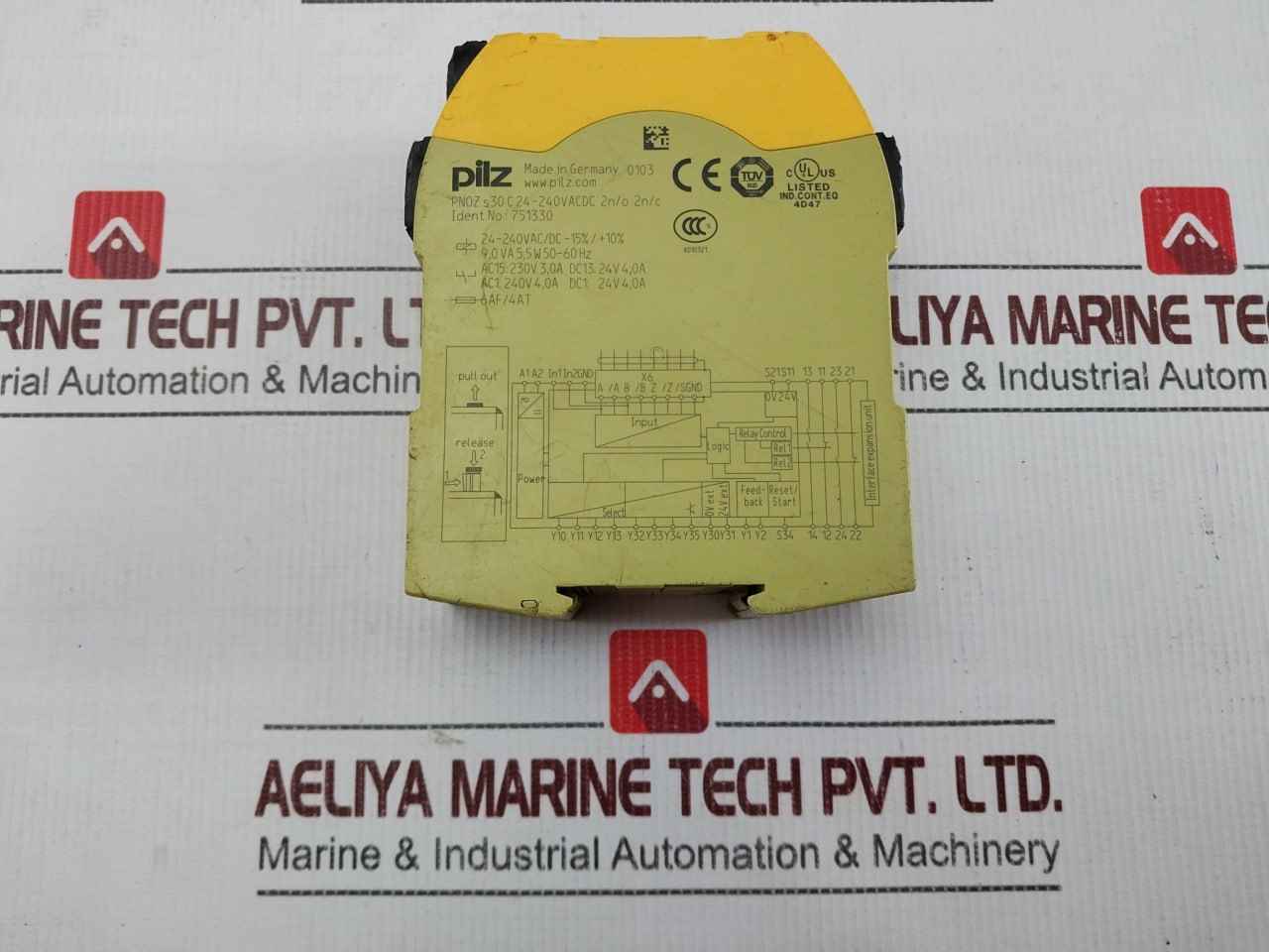 Pilz Pnoz S30 C 24-240Vacdc 2N/O 2N/C Safety Relay 24-240Vac/Dc 9.0Va 5.5W