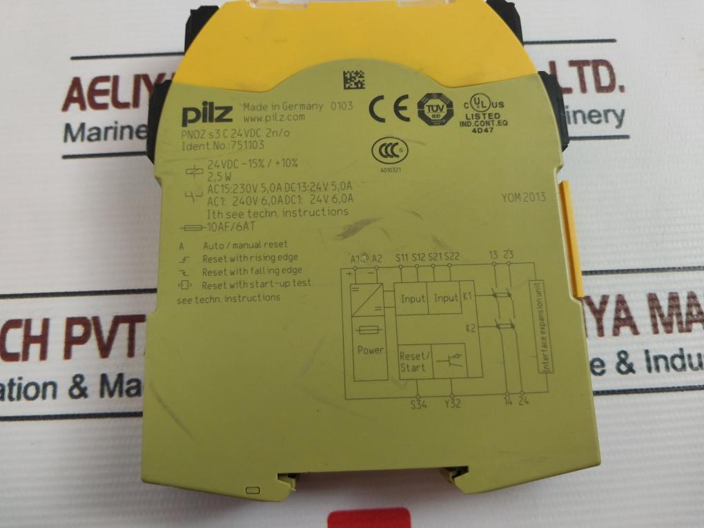 Pilz Pnoz S3 C 24Vdc 2N/O Safety Relay 24Vdc