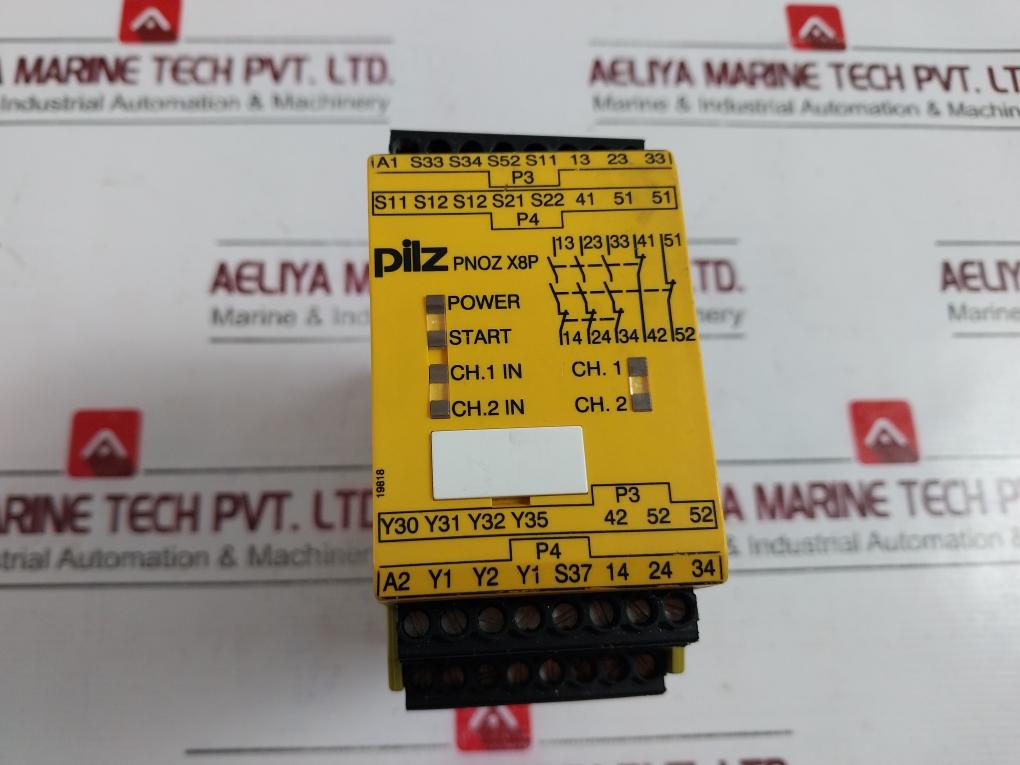 Pilz Pnoz X8p Safety Relay 24vdc 3n/o 2n/c 2so 230v Ac 5a