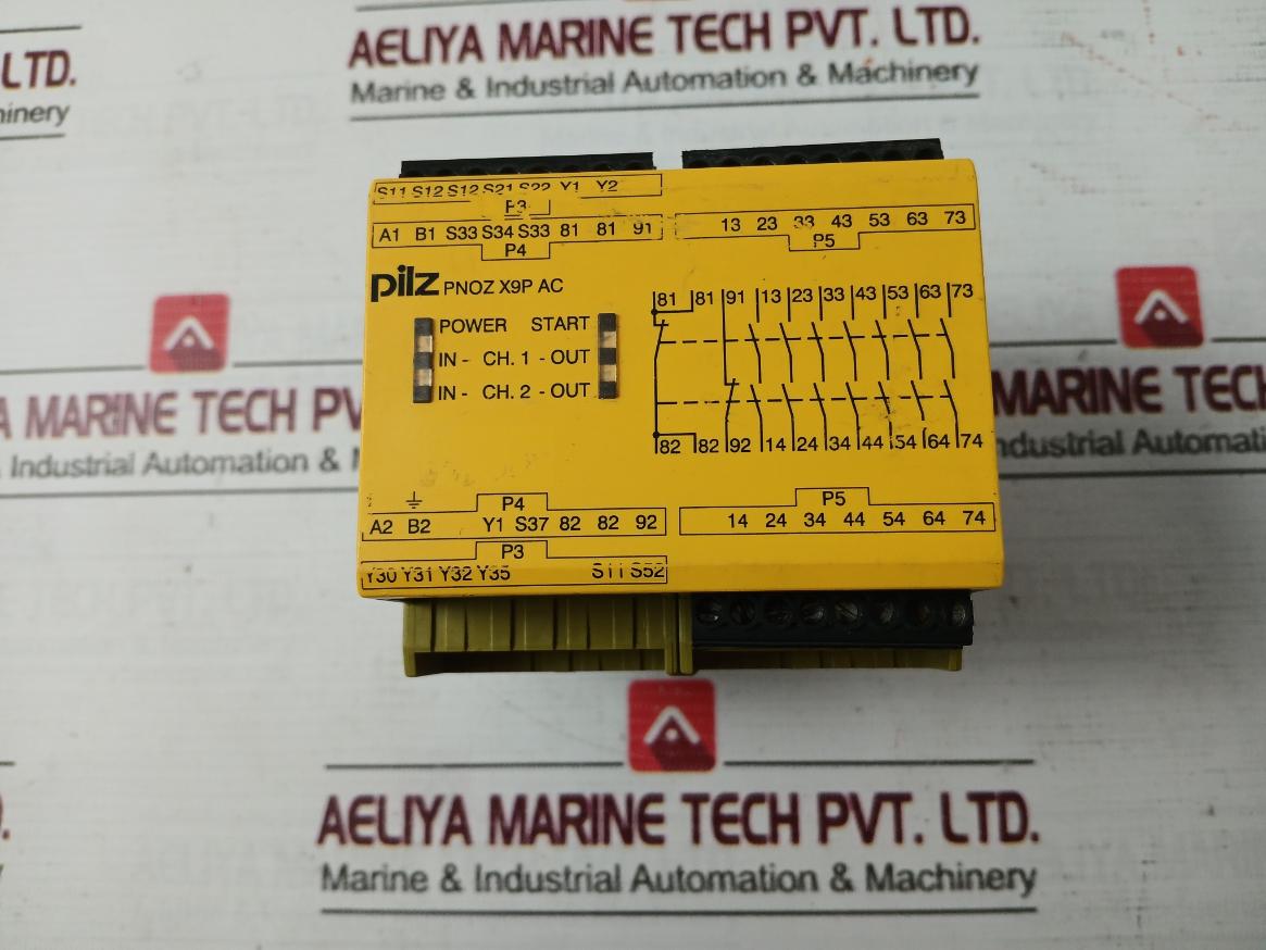 Pilz Pnoz X9P 24Vdc 100-240Vacdc 7No Safety Relay 8,5Va 5,5W 50-60Hz 230V 5,0A