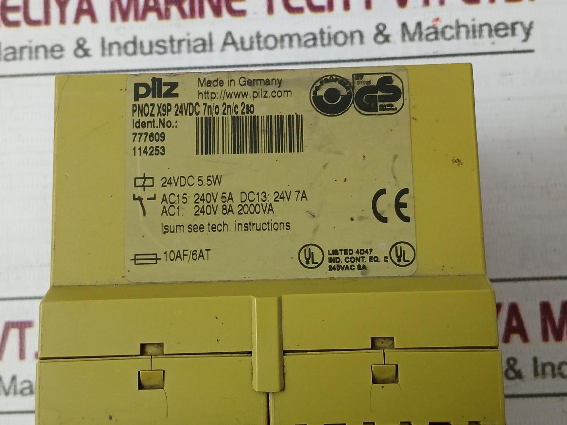 Pilz Pnoz X9P 24Vdc 7N/O 2N/C 2So Safety Relay 240V 8A 2000Va 19909