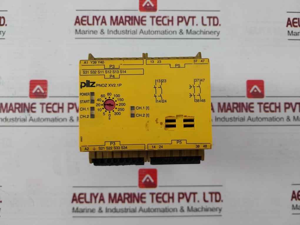 Pilz Pnoz Xv2.1P Safety Relay 0-300S 24-240 Vac/Dc A010321