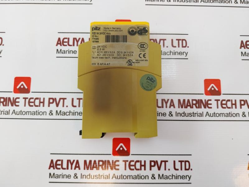 Pilz Pze X4 24Vdc 4N/O Safety Relay Module Id No. 774585, 24 Vdc, A010321