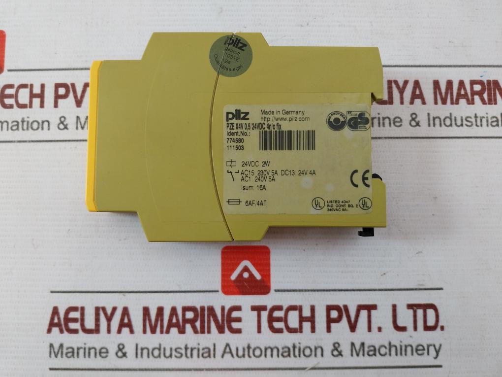 Pilz Pze X4V 0,5/24Vdc 4N/O Fix Safety Relay 24V Dc/2W 15814 774580