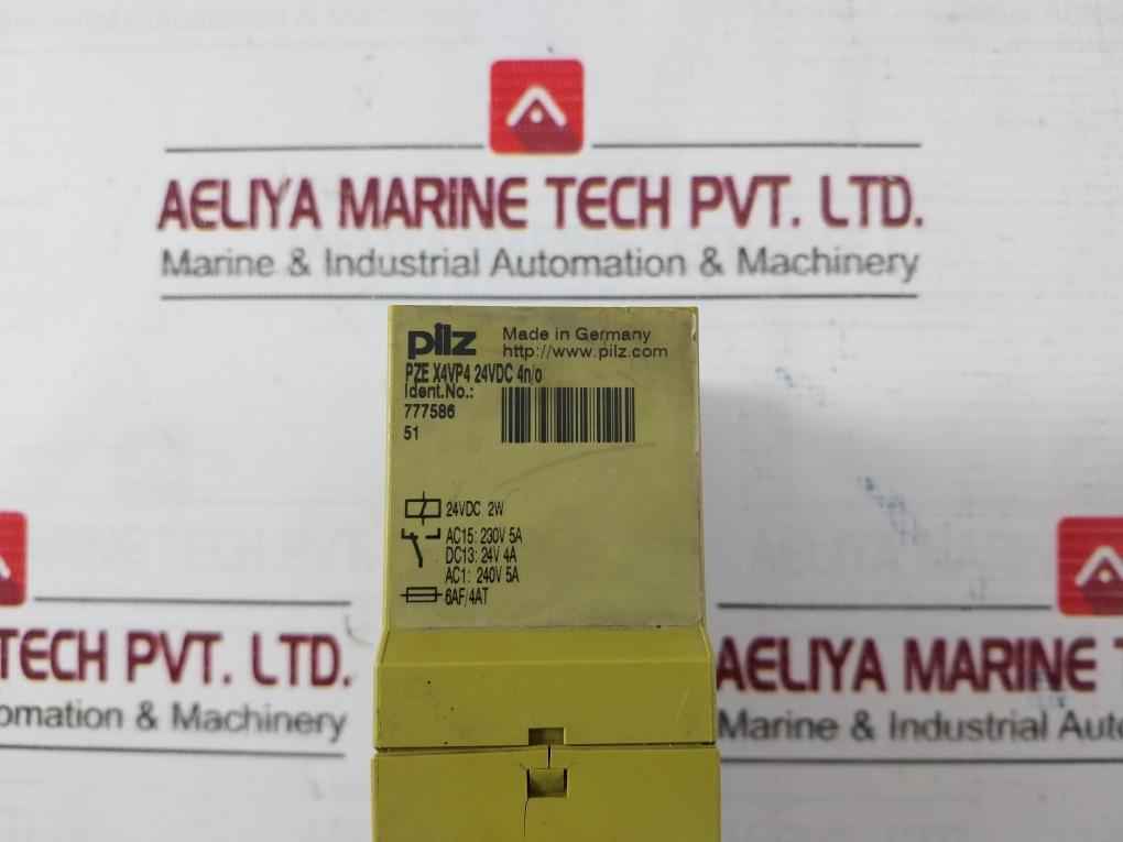 Pilz Pze X4Vp4 24Vdc 4N/O Safety Relay 24Vdc 2W 17257 24V 4A