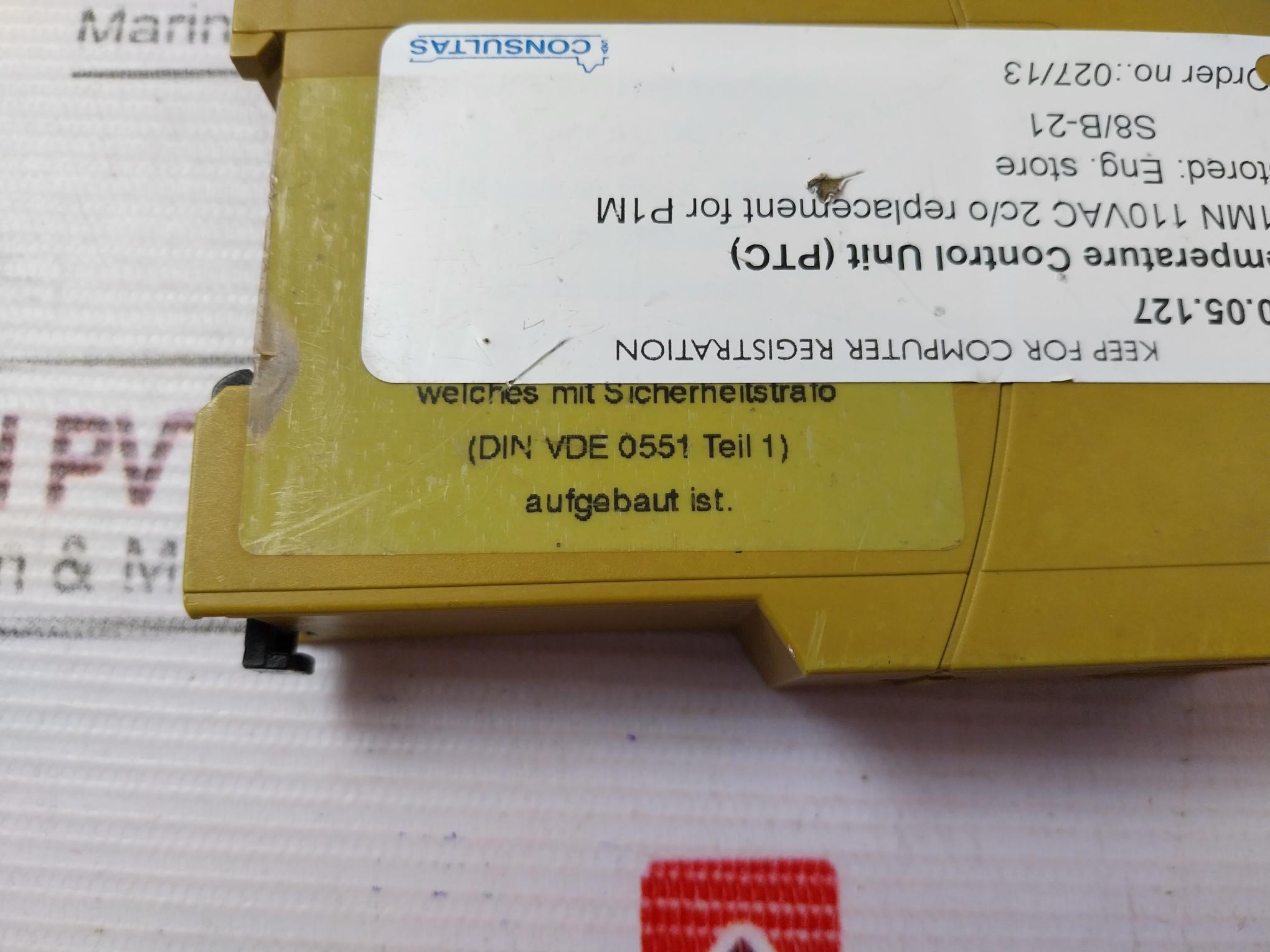 Pilz S1Mn 110Vac 2C/O Thermistor Monitoring Relay 110 Vac 3,5 Va 50-60 ...