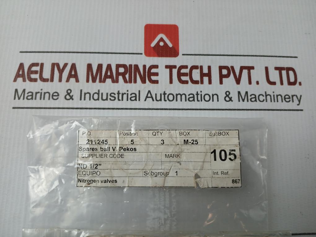 Spares Ball Valve Pip-0235.005 Brnd Pekos
