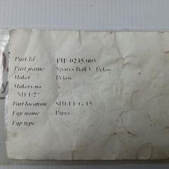 Spares Ball Valve Pip-0235.005 Brnd Pekos